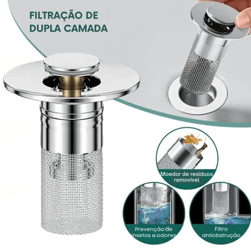 Tampa de Pia Antivazamento e Antiodor com Mola