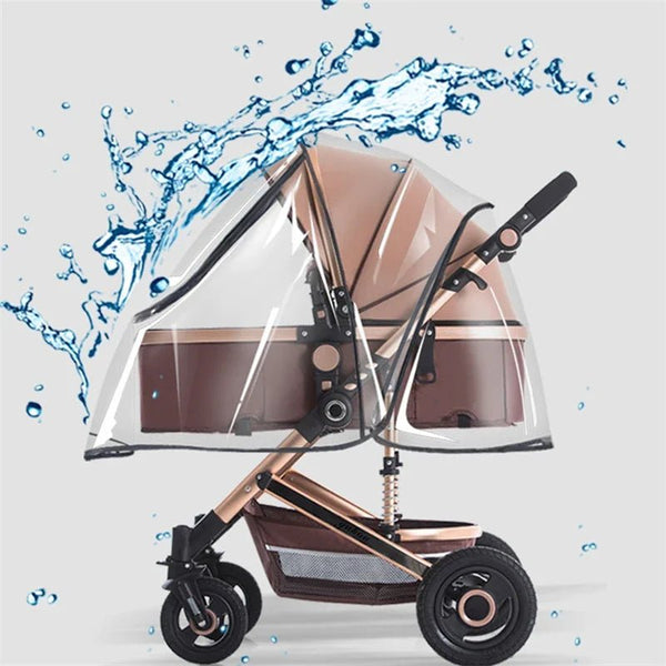Nova capa de chuva universal para carrinho de bebê, proteção contra vento e sol, transparente, respirável, acessórios para capa de chuva