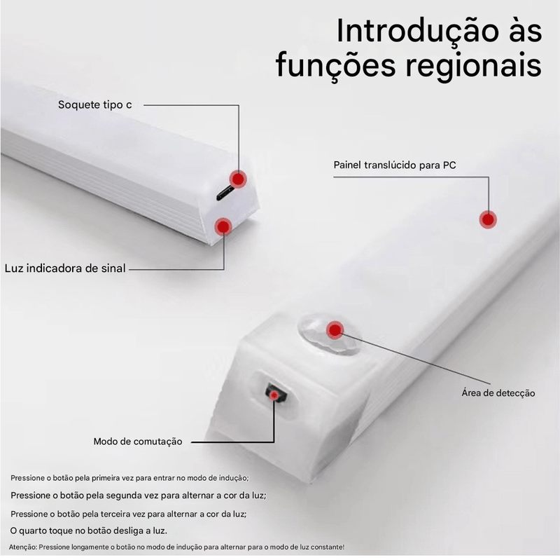 Luz LED com sensor de movimento, luz noturna LED sem fio