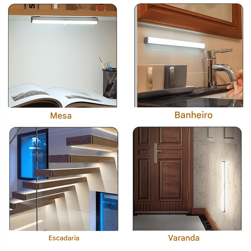 Luz LED com sensor de movimento, luz noturna LED sem fio